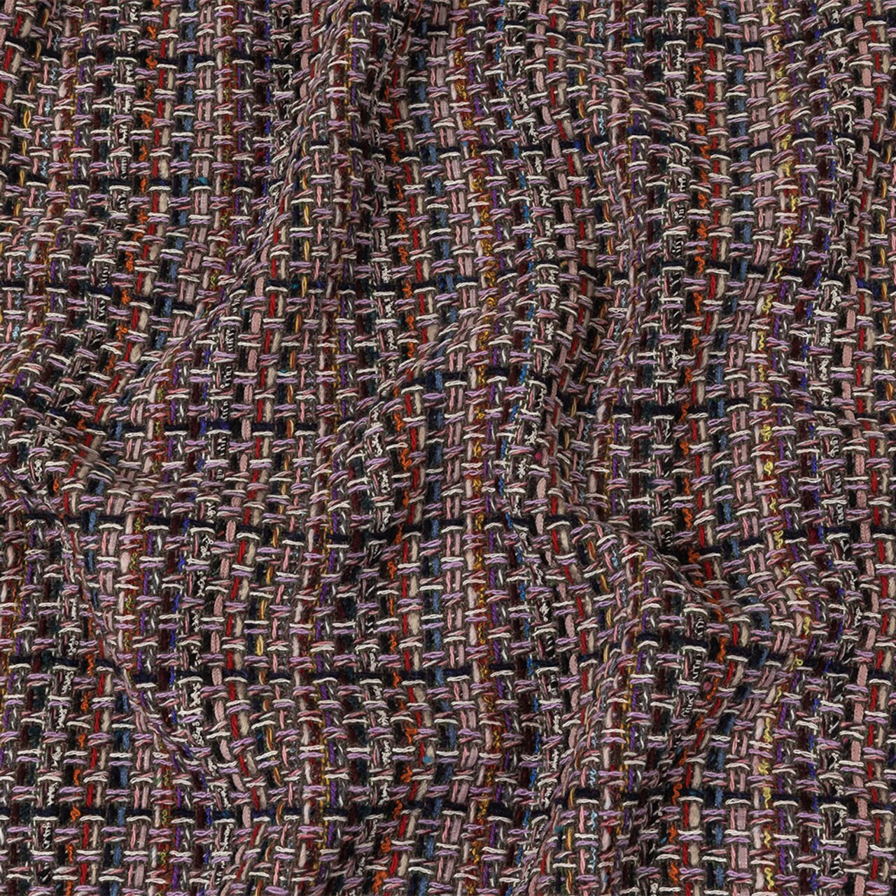 1 Yard Italian Lilac, Gray and Multicolor Tweedy Plaid Blended Wool Woven 60’’ Width